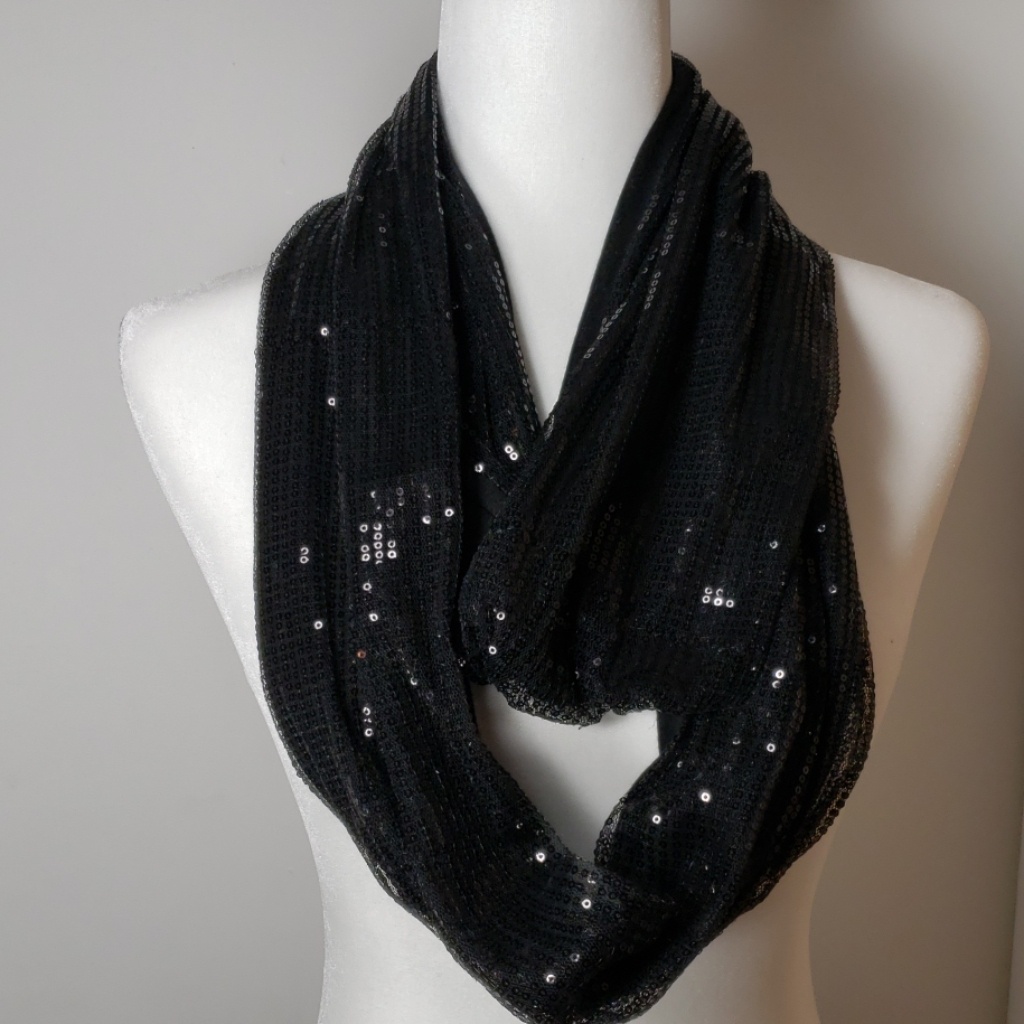 3/$20 Black Sequence Infinity Scarf